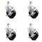 Service Caster 4 Inch Phenolic Wheel Swivel 12mm Threaded Stem Caster Set with Brake SCC SCC-TS20S414-PHR-TLB-M1215-4 - alternate 2